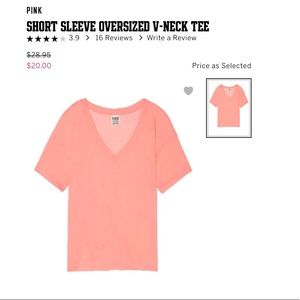 VS PINK Oversized V-Neck Tee